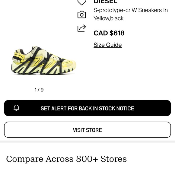 DIESEL
S-prototype-cr Sneakers In Yellow,black - Picture 8 of 8